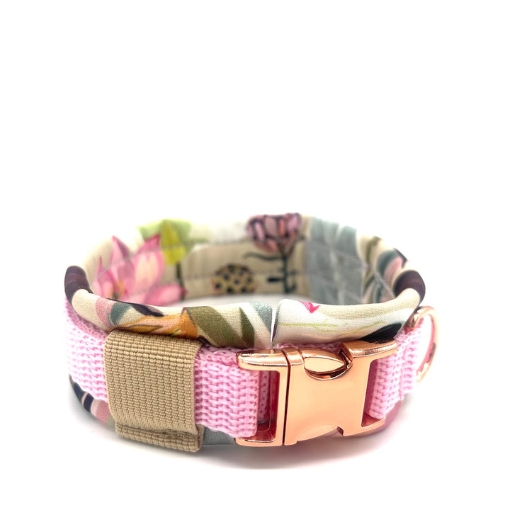 Hund Halsband Dog Dollar Rosa Pastell Blumen Rosegold