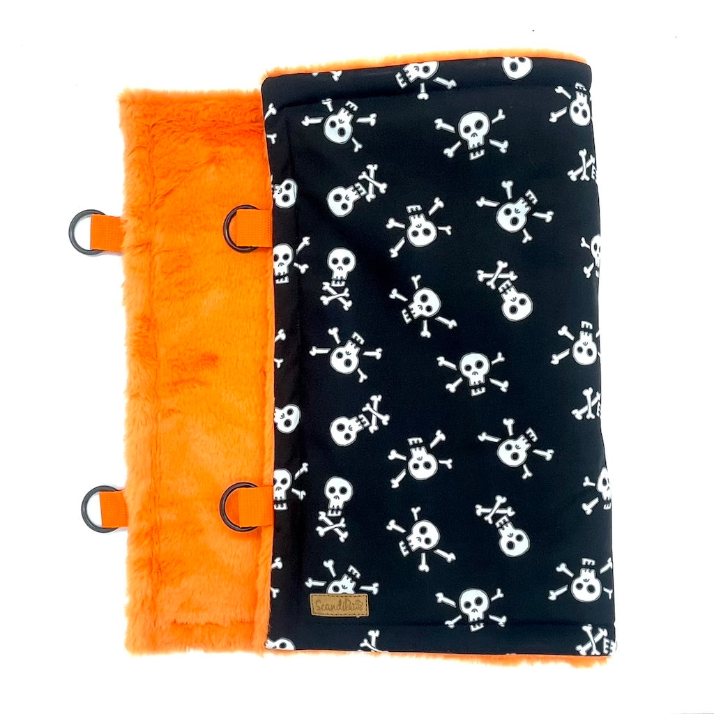 Halloween Hund Decke Reisedecke Orange Schwarz Skull Totenkopf